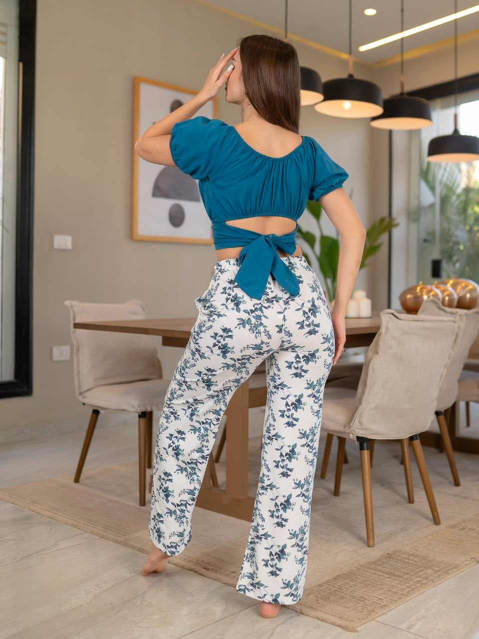 Cotton Stomach-Cut Pajama Set – 2 Pieces